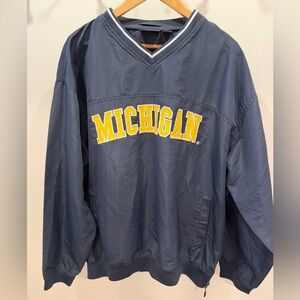 VINTAGE University of Michigan Embroidered Letterblock Windbreaker